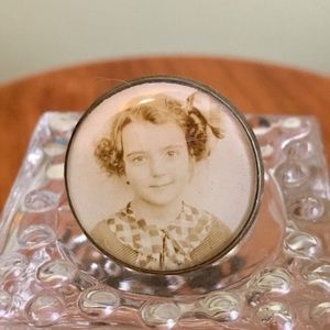 Vintage School Portrait Resin Ring Handmade
